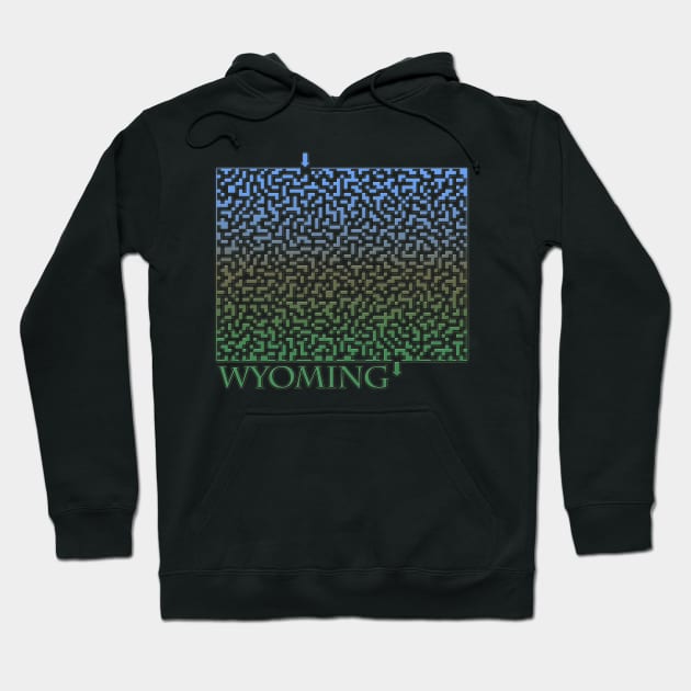 State of Wyoming Colorful Maze Hoodie by gorff